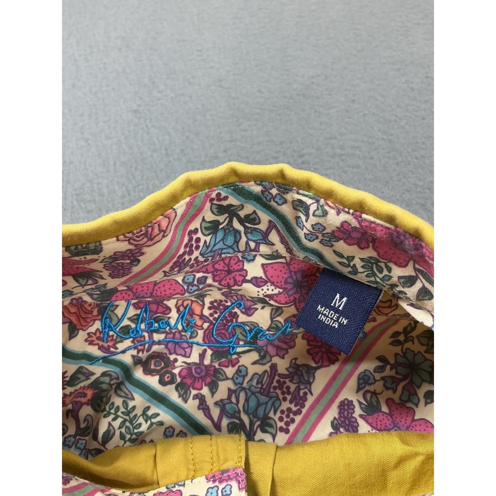 Robert Graham Shirt Mens M Yellow Floral Embroidered Button Up Long Sleeve‎ - Picture 2 of 10